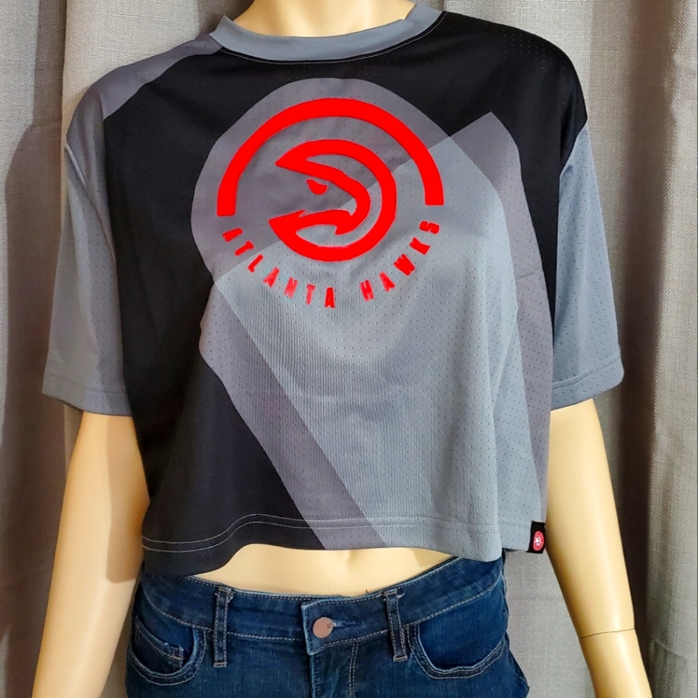 Nike Atlanta Hawks Jersey Short Crop Top Mesh Womens Large NWT Basketball NBA